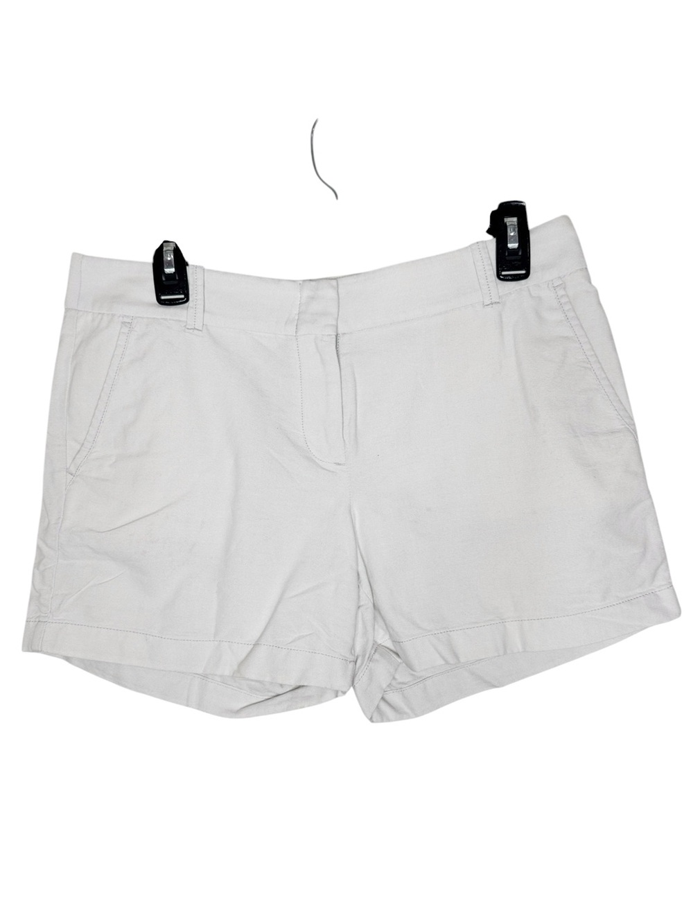 J.Crew Factory Classic Chino Cotton Twill White Mid-Rise Shorts 4.5” inseam sz 6